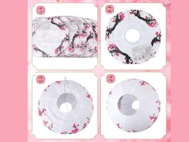 Lampara papel arroz decorada 40cm